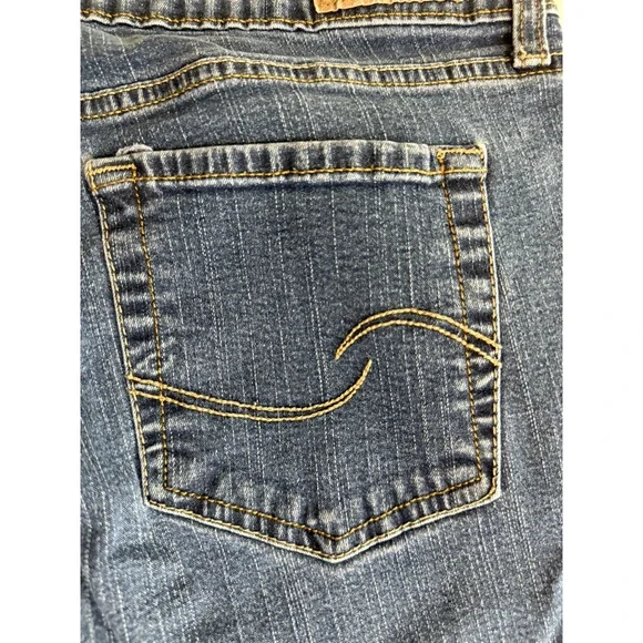 Levi Strauss Signature Mid Rise Straight Jeans Misses 12 Long Dark Wash 0163 - Picture 7 of 12